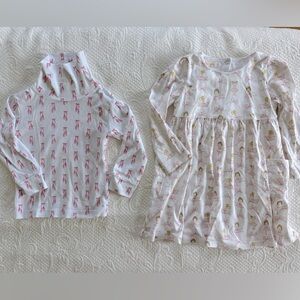 Lot of 2 ballet-themed clothes: Little English turtleneck & Baby Club Chic dress